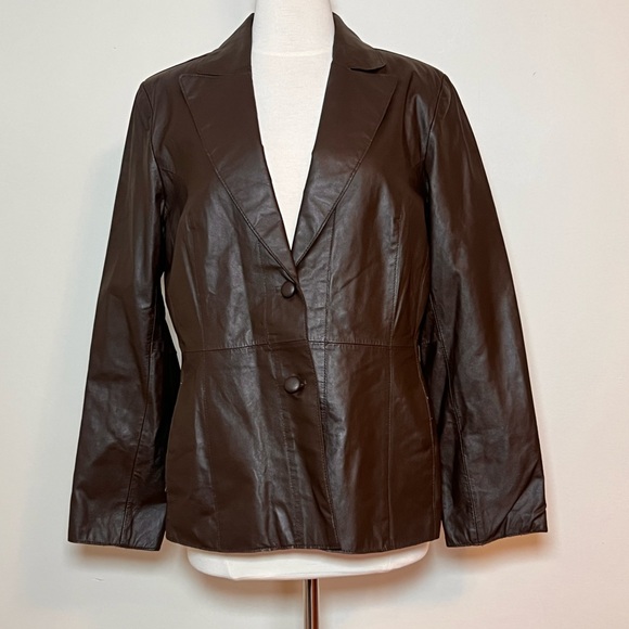 Pamela McCoy Brown Leather Jacket, Size Medium - Picture 4 of 14